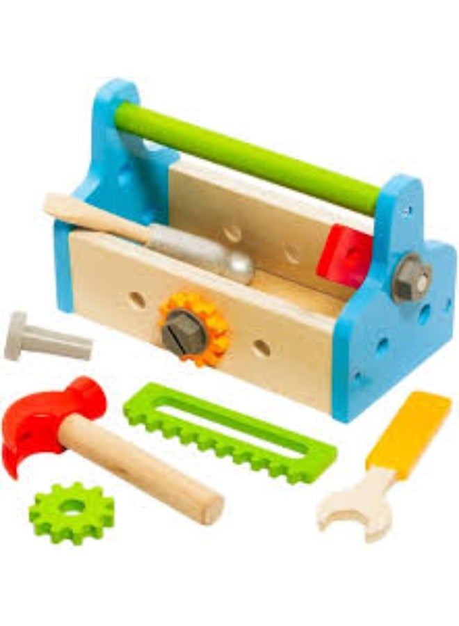 Fix-It Wooden Toolbox Set | 14-Piece Pretend Play Construction Tool Kit for Kids | Includes Hammer, Wrench, Nails, Bolts | Promotes Problem-Solving  Engineering Skills Wooden Pounding Toys 3Y+ - Image 5